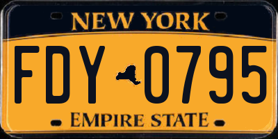 NY license plate FDY0795