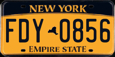 NY license plate FDY0856