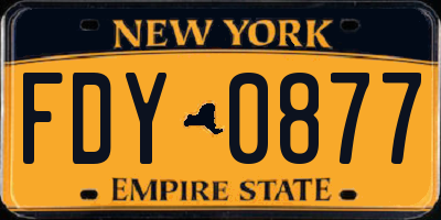 NY license plate FDY0877
