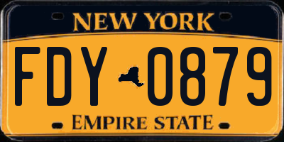 NY license plate FDY0879
