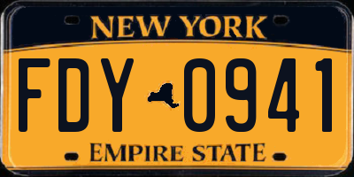 NY license plate FDY0941
