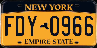 NY license plate FDY0966