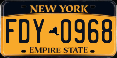 NY license plate FDY0968