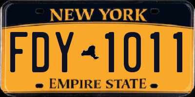 NY license plate FDY1011