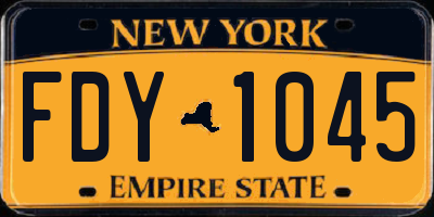 NY license plate FDY1045