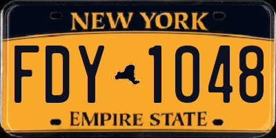 NY license plate FDY1048