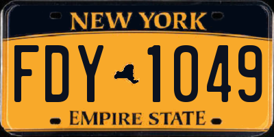 NY license plate FDY1049