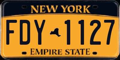 NY license plate FDY1127