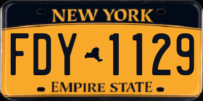 NY license plate FDY1129
