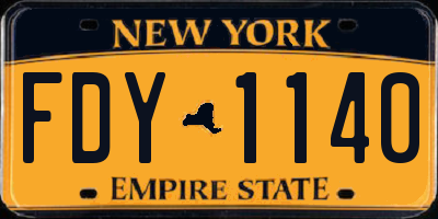 NY license plate FDY1140
