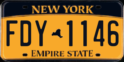 NY license plate FDY1146