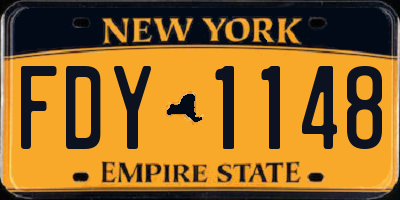 NY license plate FDY1148