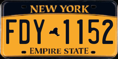 NY license plate FDY1152