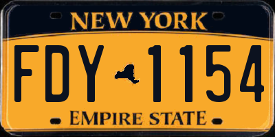NY license plate FDY1154