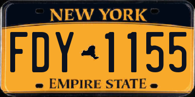 NY license plate FDY1155