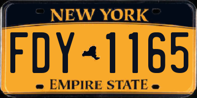 NY license plate FDY1165