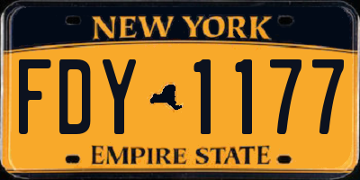 NY license plate FDY1177