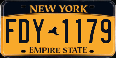 NY license plate FDY1179