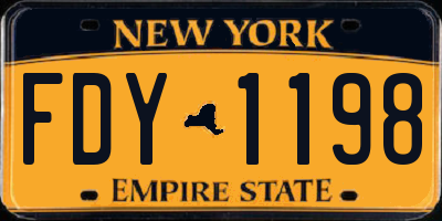 NY license plate FDY1198