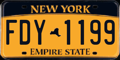 NY license plate FDY1199