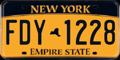NY license plate FDY1228
