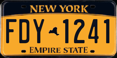 NY license plate FDY1241