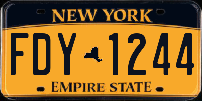 NY license plate FDY1244