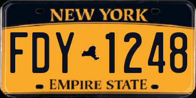 NY license plate FDY1248