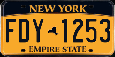 NY license plate FDY1253