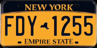 NY license plate FDY1255