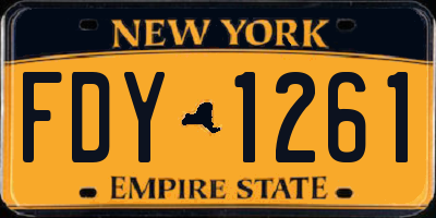 NY license plate FDY1261