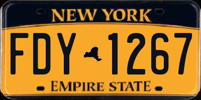NY license plate FDY1267