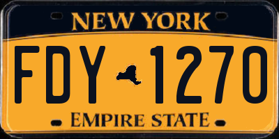 NY license plate FDY1270