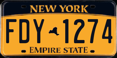 NY license plate FDY1274