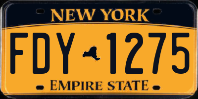 NY license plate FDY1275