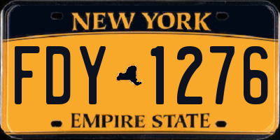 NY license plate FDY1276