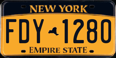 NY license plate FDY1280