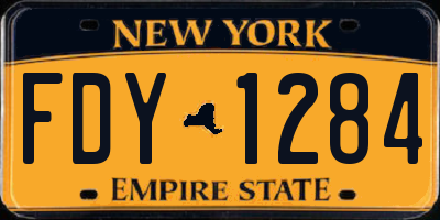 NY license plate FDY1284