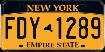 NY license plate FDY1289