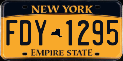 NY license plate FDY1295