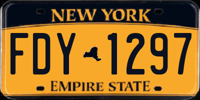 NY license plate FDY1297