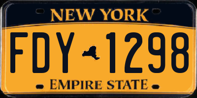 NY license plate FDY1298