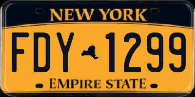 NY license plate FDY1299