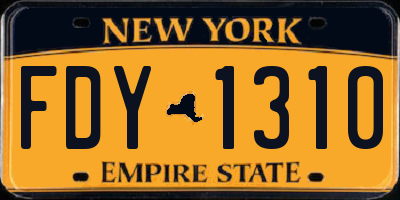 NY license plate FDY1310