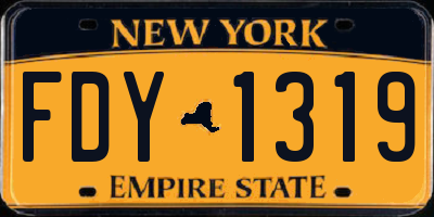 NY license plate FDY1319