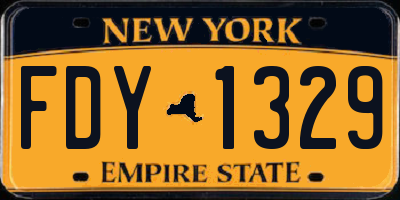 NY license plate FDY1329
