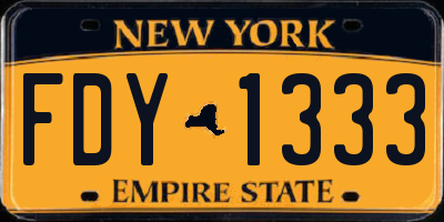 NY license plate FDY1333