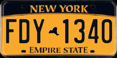 NY license plate FDY1340
