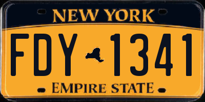 NY license plate FDY1341
