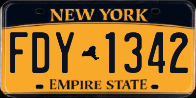 NY license plate FDY1342